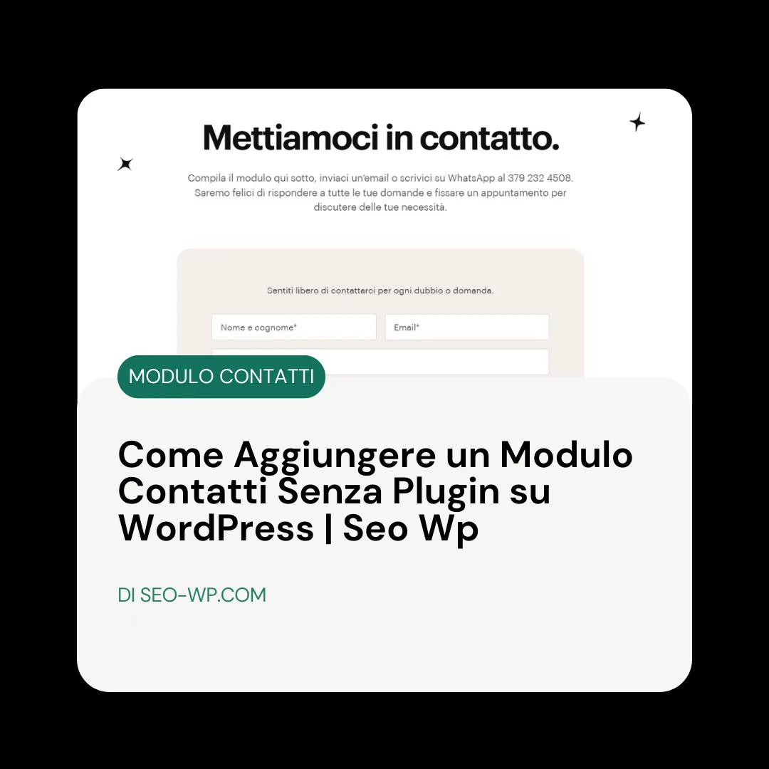 modulo contatti senza plugin