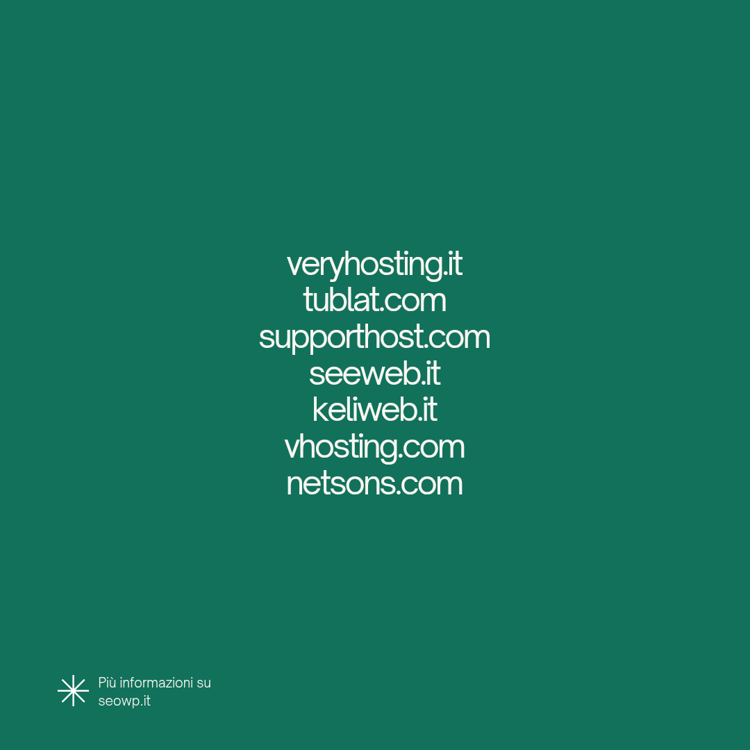 very hosting, tublat, supporthost, seeweb, keliweb, vhosting, netsons, classifica migliori hosting italiani 2025